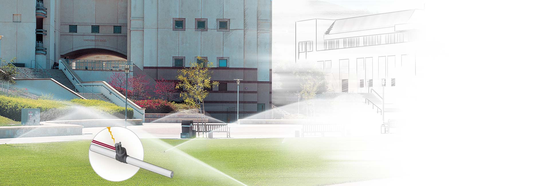 College campus irrigation system